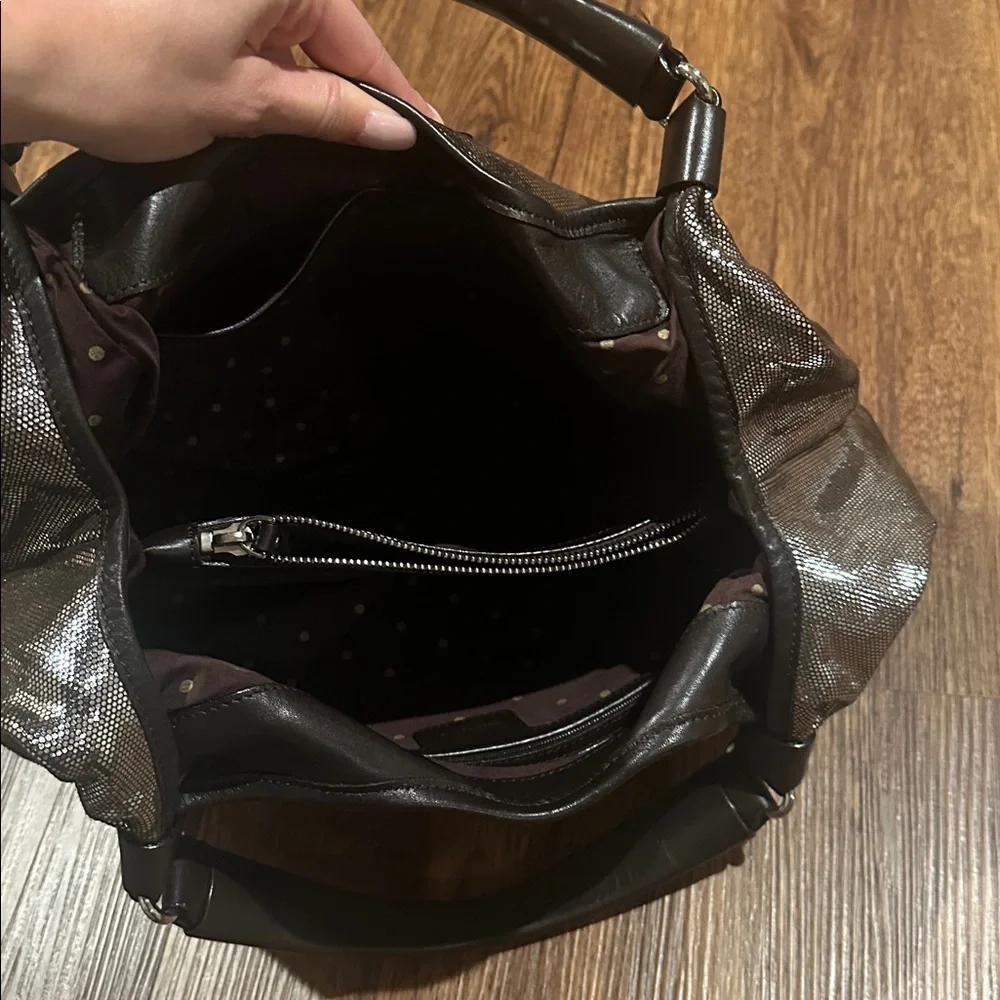 Rare Vintage Kate Spade Metallic Silver Hobo Bag - EUC!